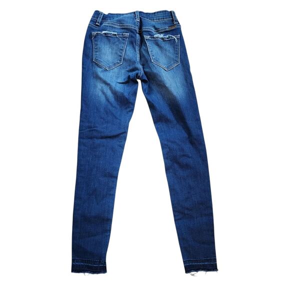 KanCan Womens Skinny Jeans Size 3 25 Blue Distressed Crop Mid Rise Stretch - Picture 7 of 9